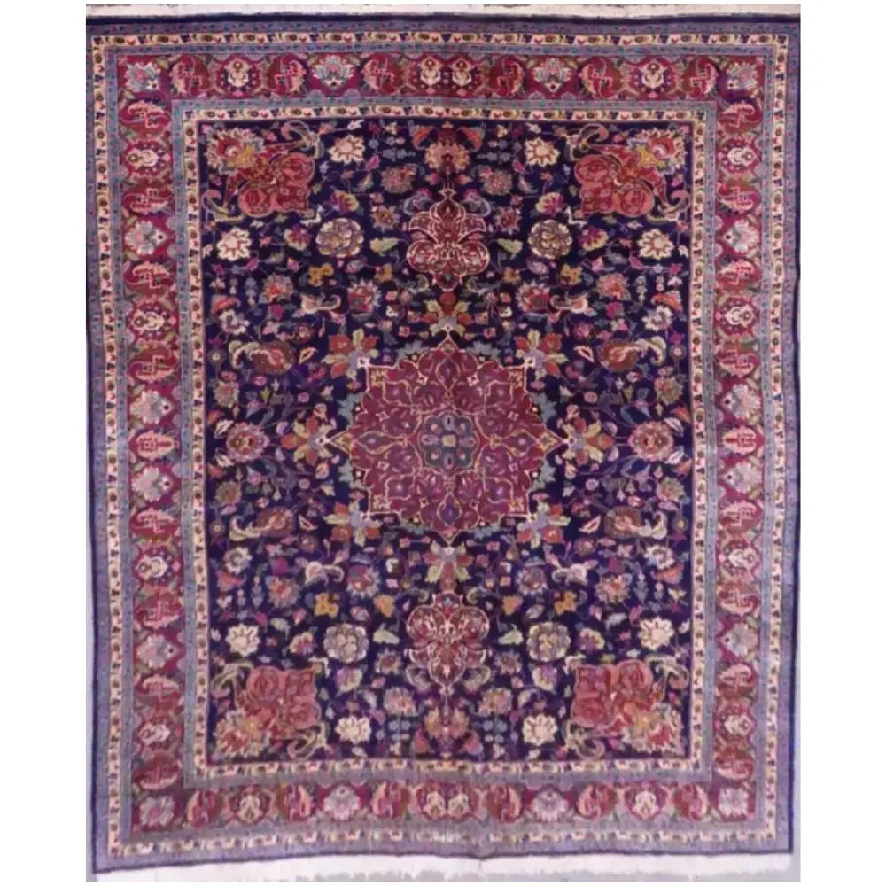 One Of The Kind Persian Tabriz Rug 12'9" x 9'9" zandirugs